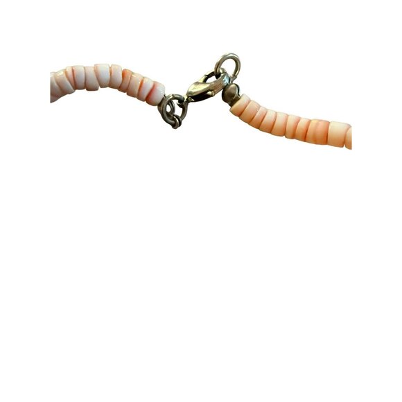 Vintage Handmade 1970s Heishi Puka Shell Beach Surfer Necklace Natural Pink Whit - Picture 3 of 3